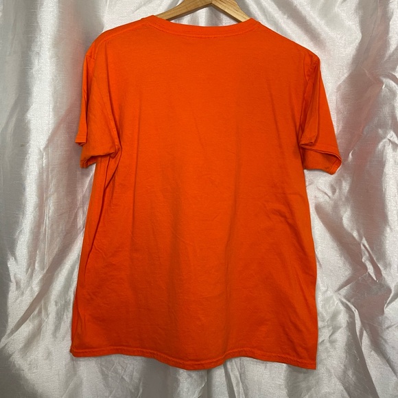 Hugo Boss y2k Designer Bright Neon Orange White Short Sleeve Logo T-Shirt Top - Picture 4 of 4